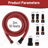 Klabb 10 Feet Dust Collection Hose Kit for Home and Shop Vacuums System with 6 Adapters of Woodworking Power Tool and Sander,Compatible with Multi-Brands Power Tool Adapter Set for Dust Collection